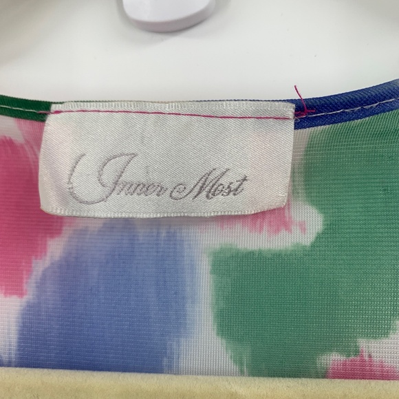 Vintage Inner Most Bright Floral Sheer Duster Robe Sears Sz L - Picture 6 of 9